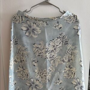 Jonathan Martin Blue and White Floral A-Line Skirt